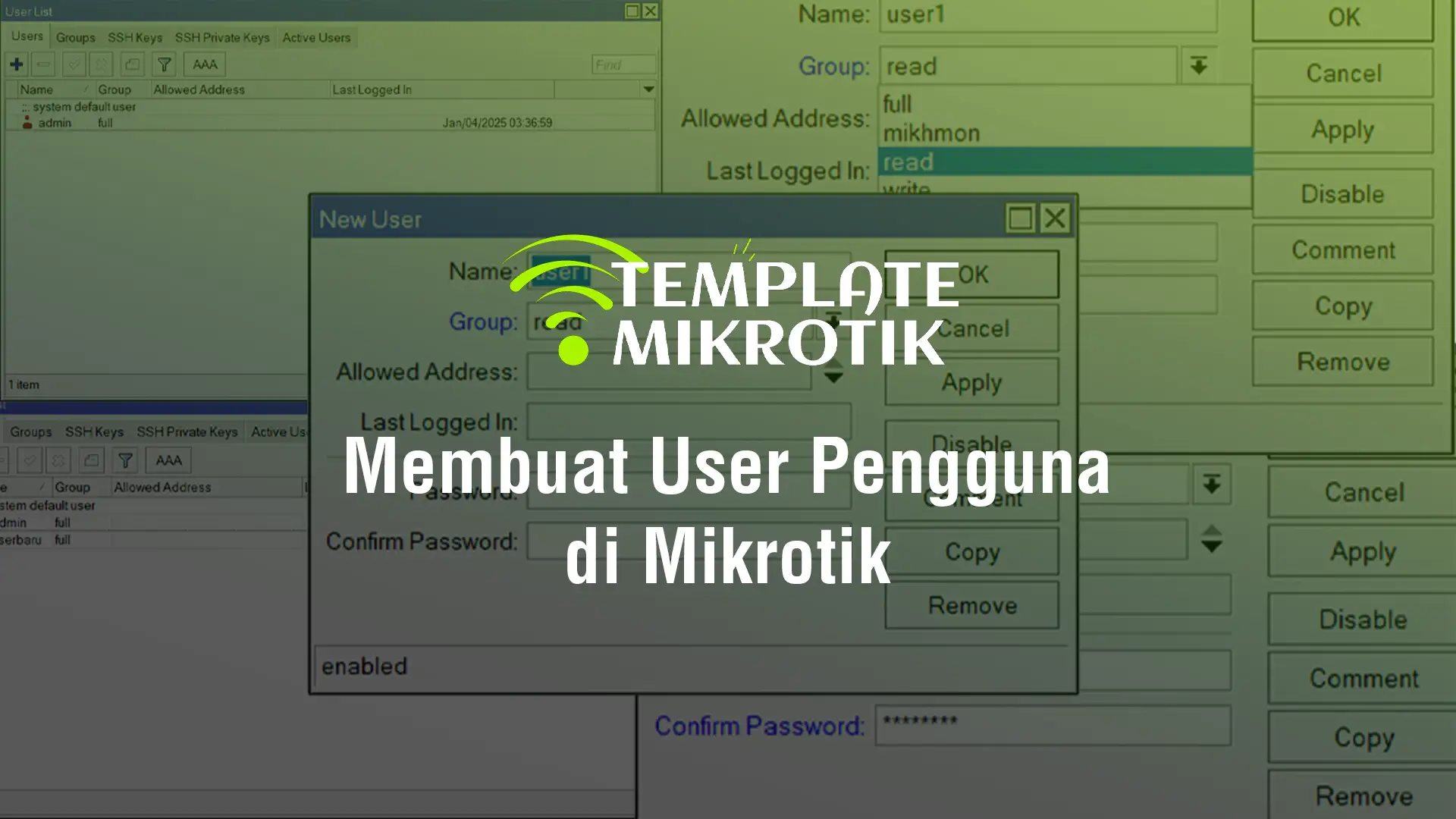 Membuat User Pengguna di Mikrotik